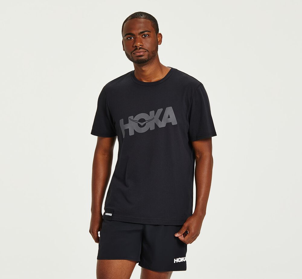 Hoka One One Brand T-Shirt Herr Svarta - SE-7062938